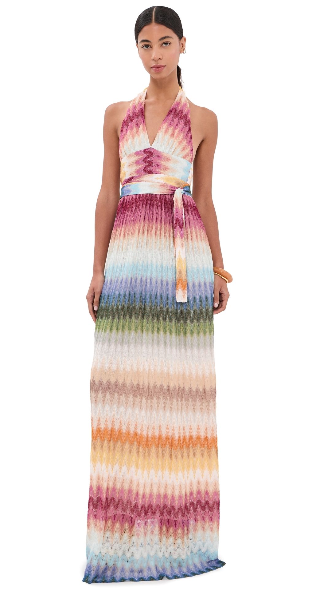Missoni Long Dress Multicolor Blue/Yellow/Green 42