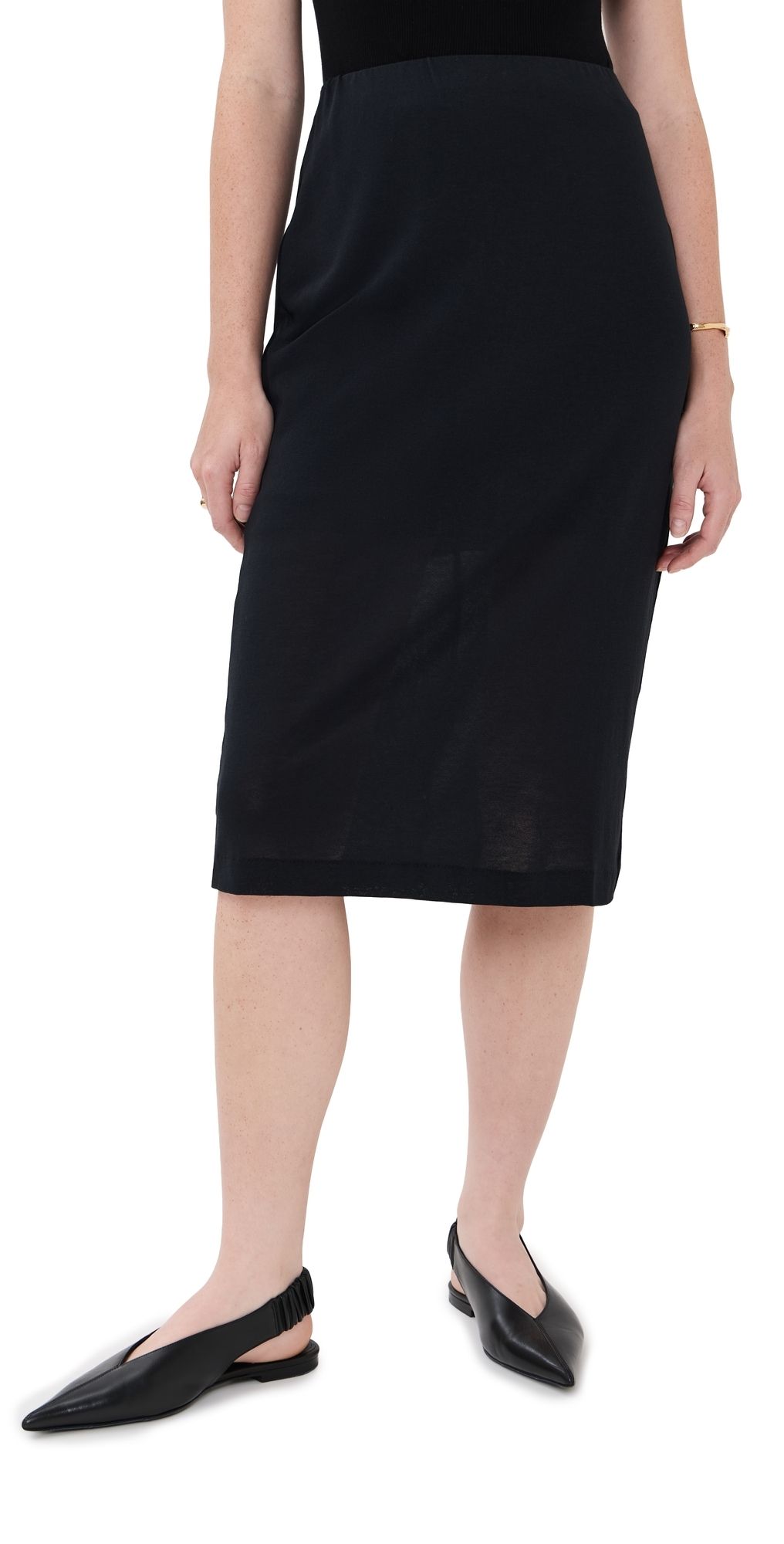 Bite Studios Moon Sheer Cotton Crepe Skirt Black XS