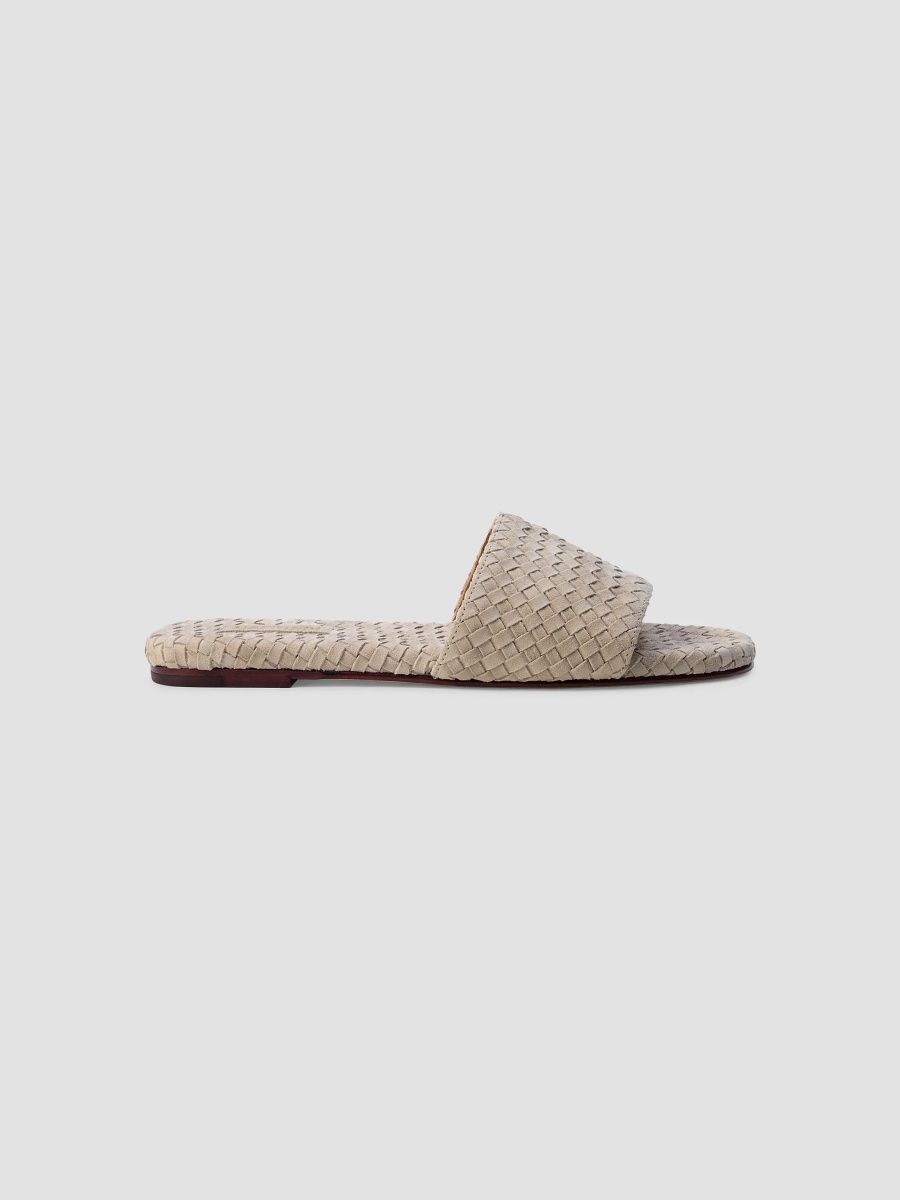 Naghedi Women's St. Barths Suede Slide Sandals - Teak - Size 9.5
