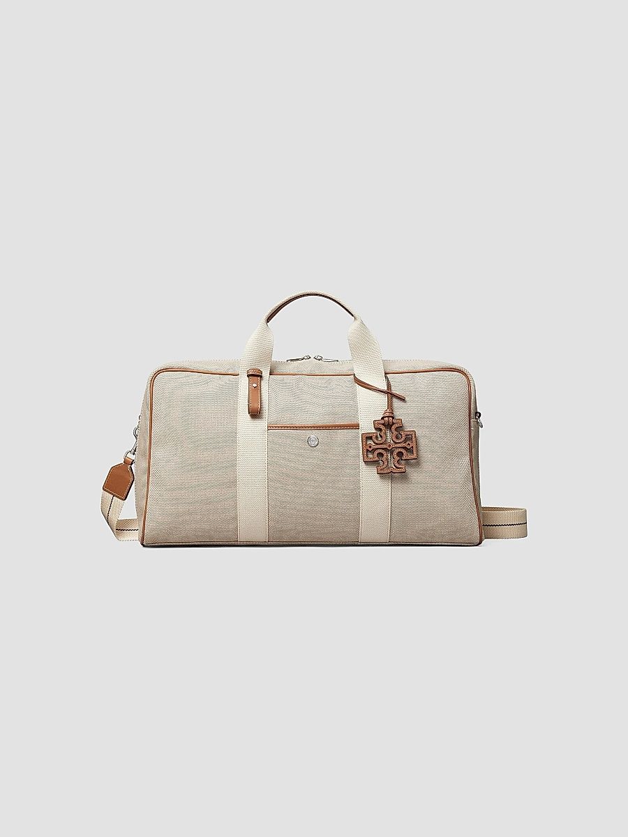Tory Burch Women's Canvas Pickleball Tote Bag - Natural Brown