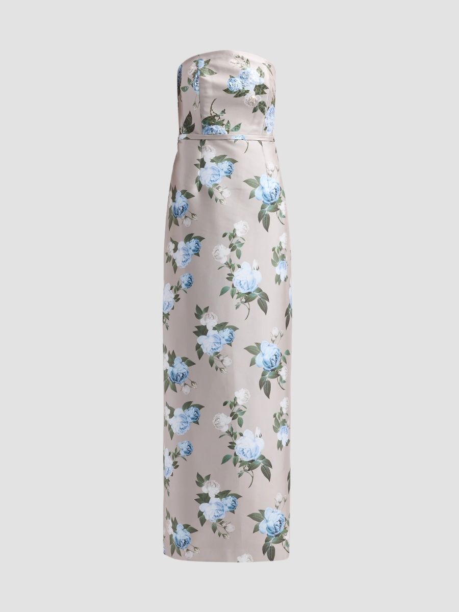 SACHIN BABI Women's Sophia Floral Strapless Column Gown - Pearl Petals - Size 6