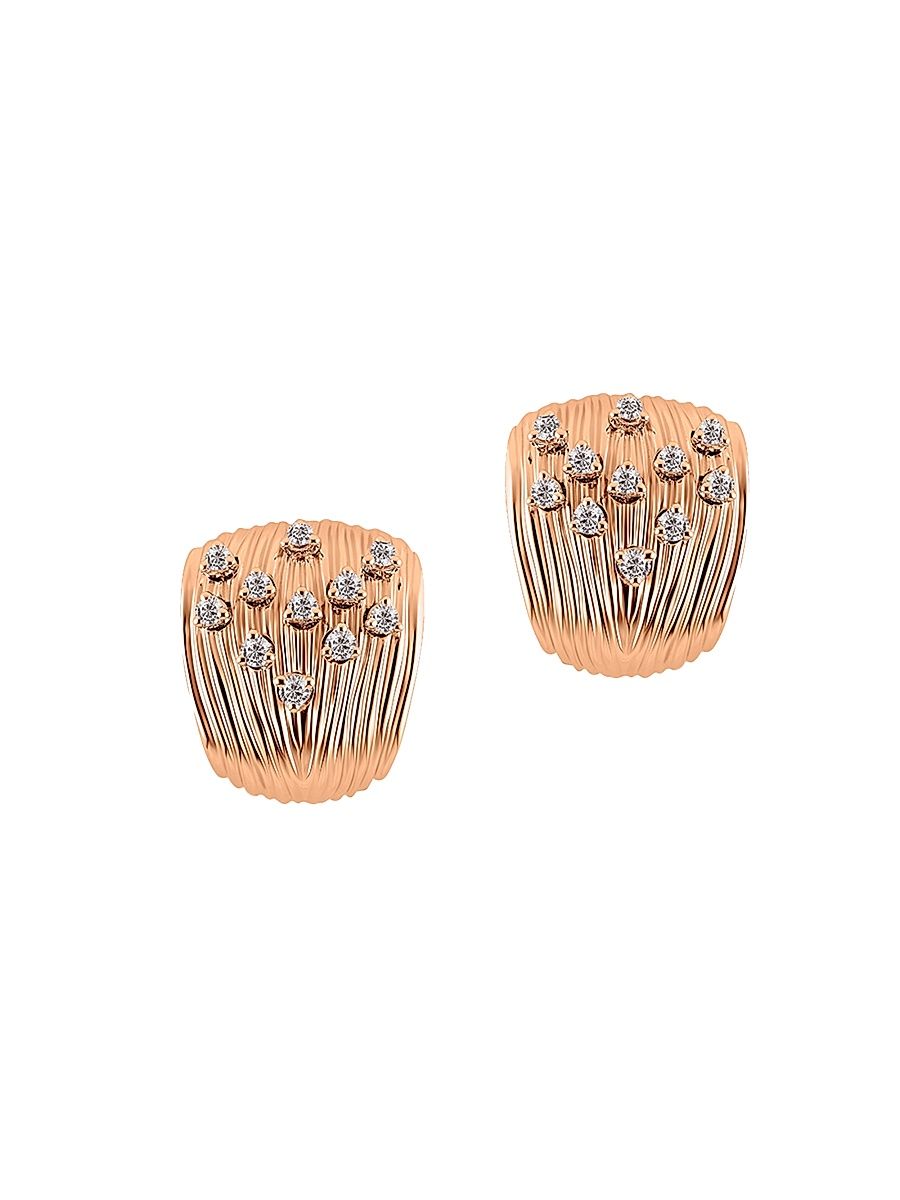 Women's Bahia 18K Rose Gold & Diamond Earrings - Pink Gold