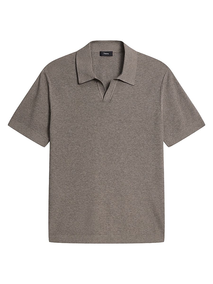 Men's Brenan Textured Polo Shirt - Morel Melange - Size XXL