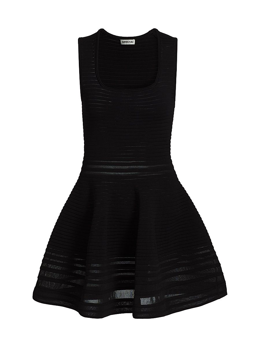 Women's Lottie Sleeveless Fit & Flare Minidress - Black - Size Large