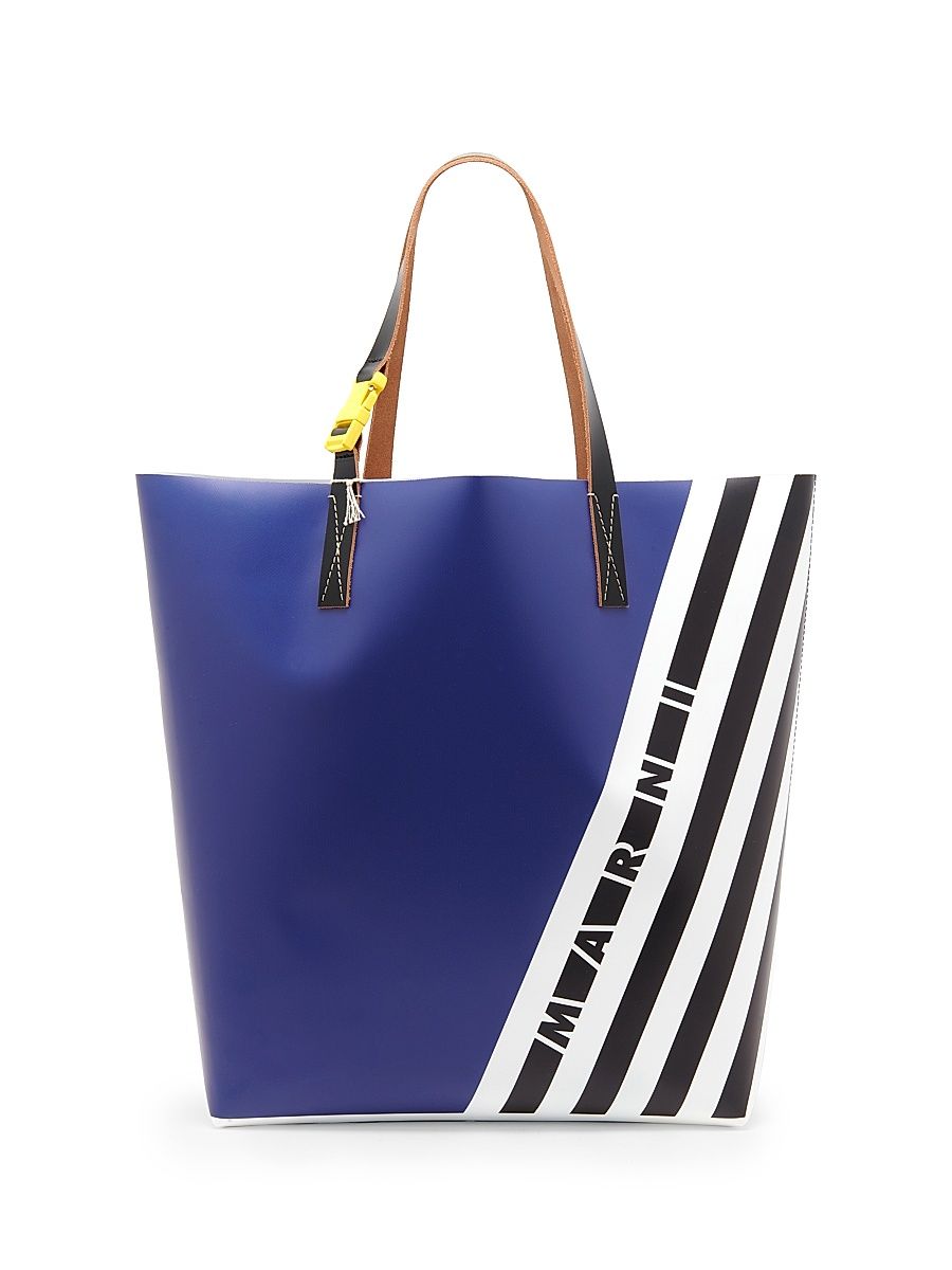 Men's Tribeca Striped Tote Bag - Black White Blue China