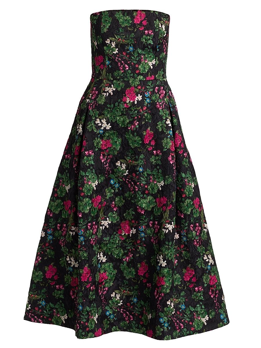 Women's Shay Floral Cloqure Midi-Dress - Royal Gardens - Size 10