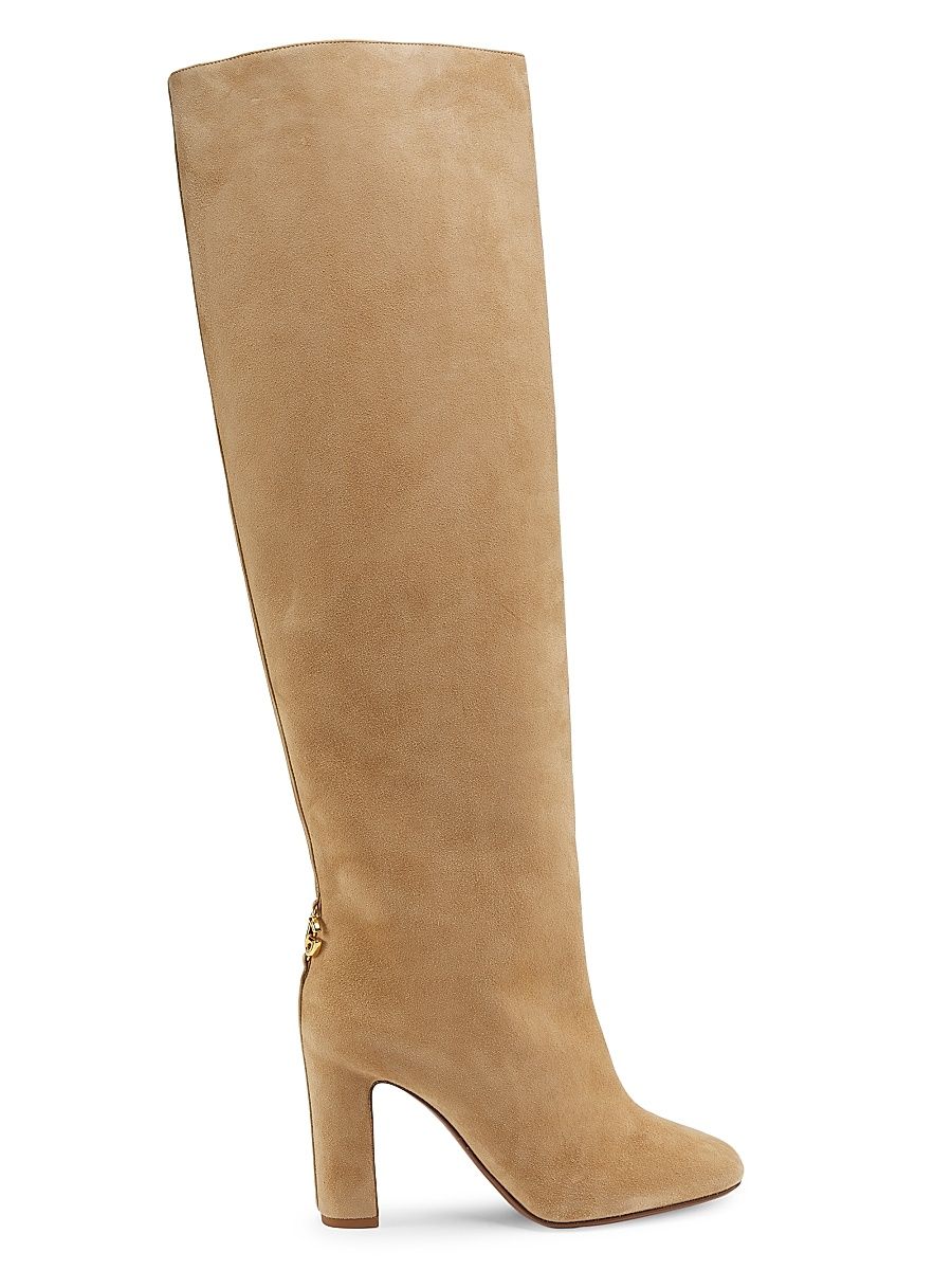 Women's Italian Tailoring Suede Knee-High Boots - Tortora - Size 11