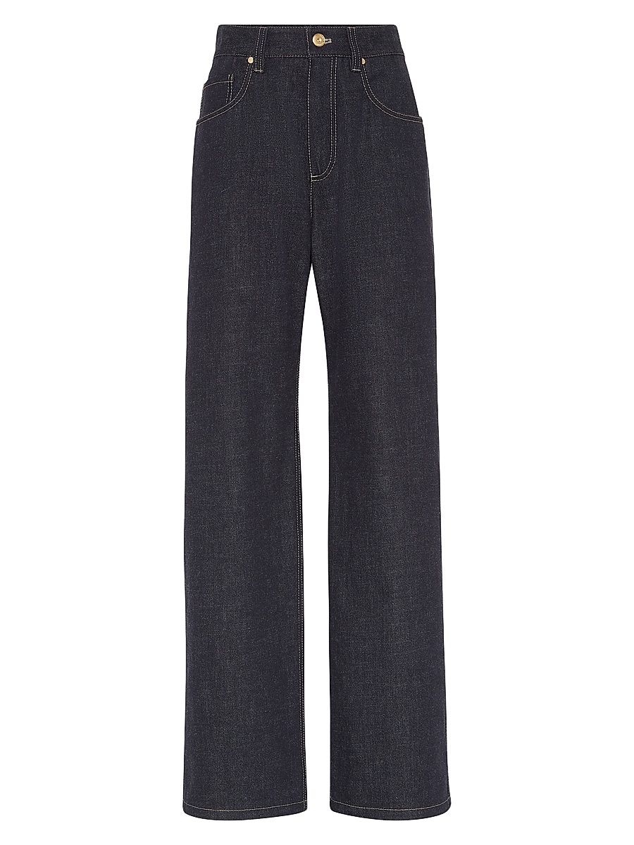 Women's No Fade Denim Contemporary Loose Jeans - Dark Denim - Size 14