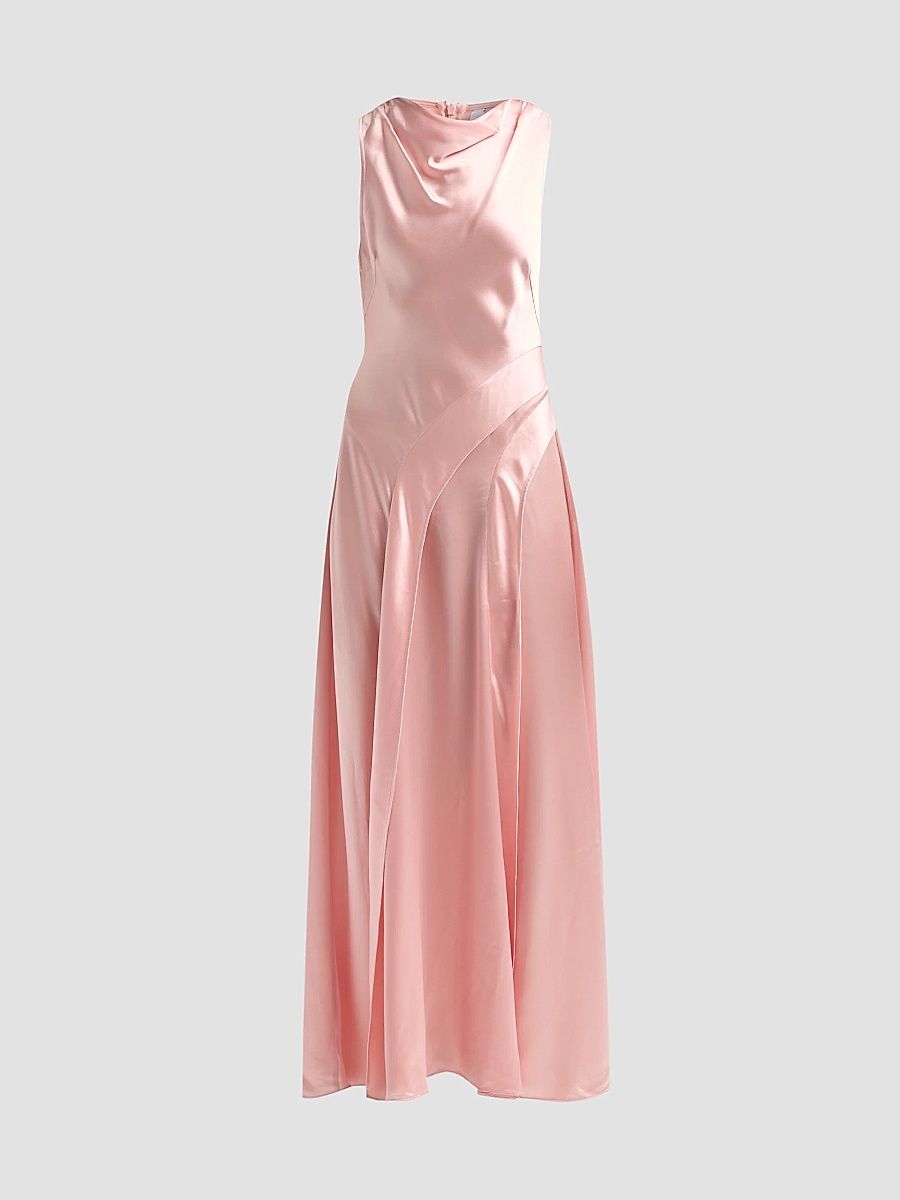 Women's Femme Fatale Lecha Satin Maxi Dress - Soft Flamingo - Size 2