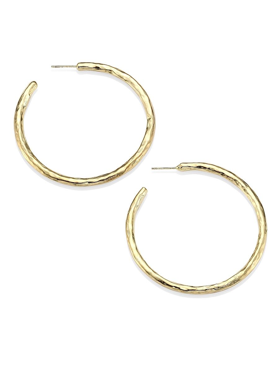 Women's Glamazon 18K Yellow Gold #4 Hoop Earrings/2.15" - Gold
