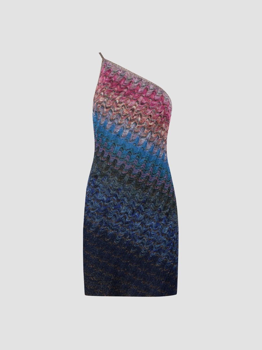Missoni Women's Dyed Woven One-Shoulder Mini Dress - Multicolor - Size 8