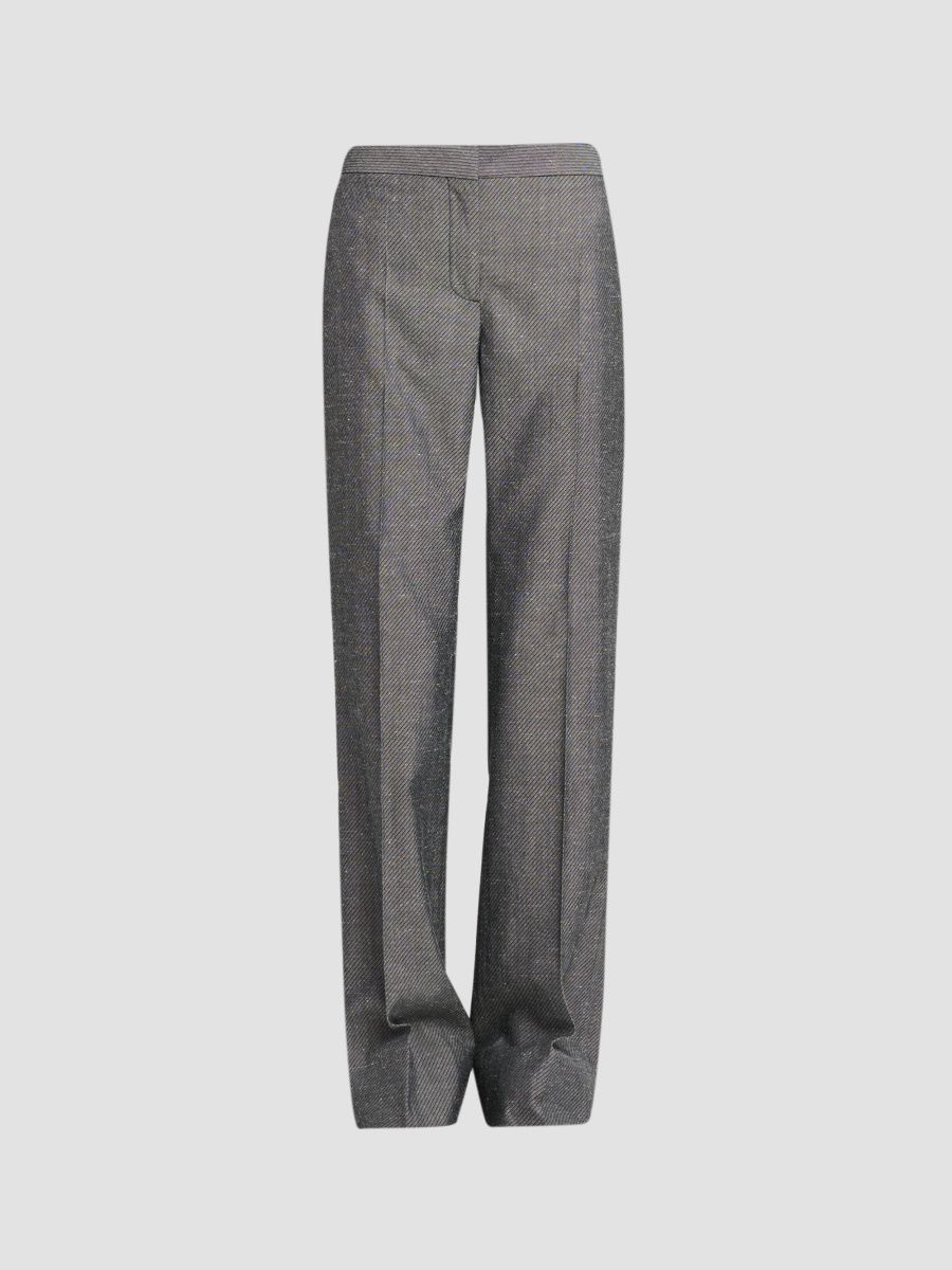 Stella McCartney Women's Twill Straight-Leg Pants - Grey - Size 12