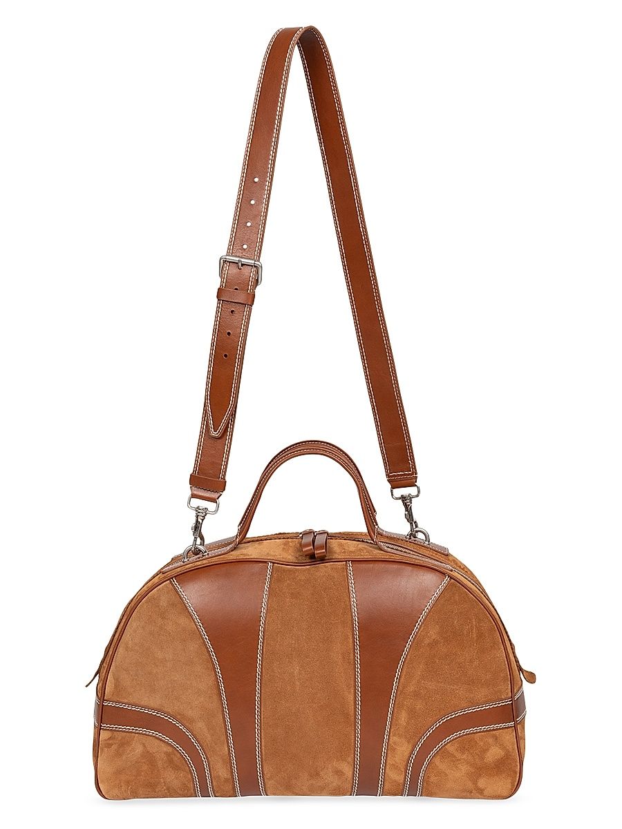 Men's Paneled Shoulder Bag - Tan