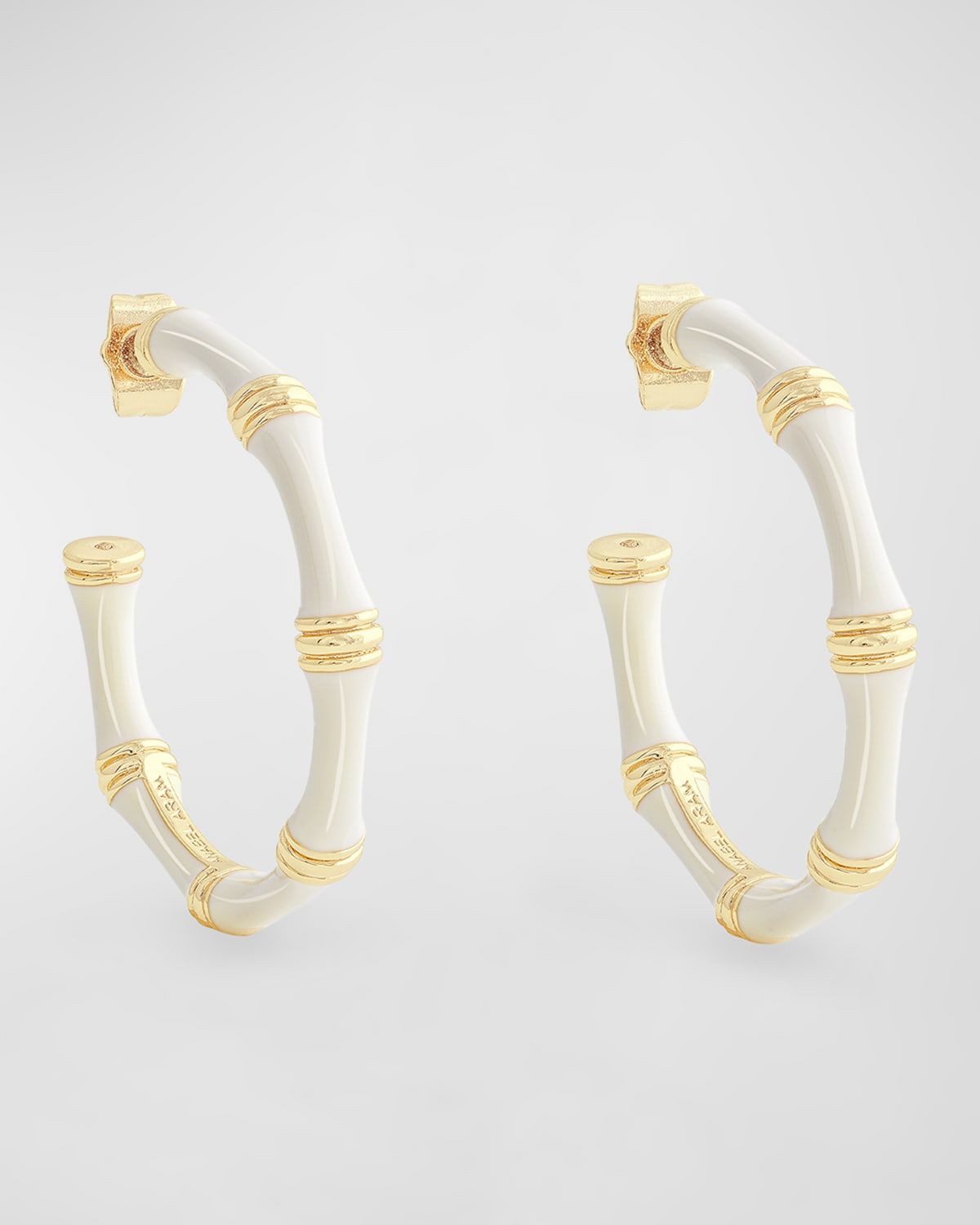 Bamboo Enameled Hoop Earrings