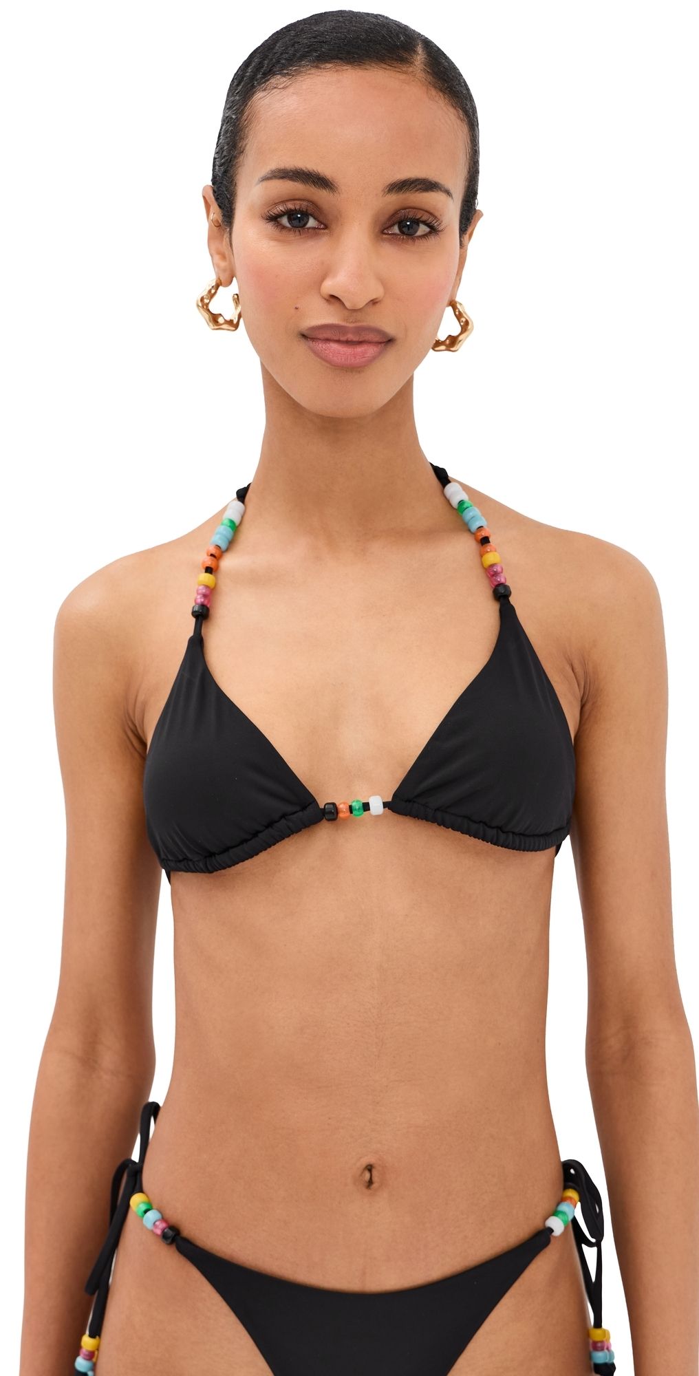 STAUD Lido Triangle Bikini Top Black XS