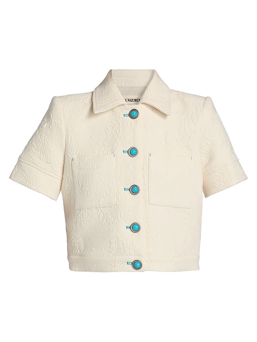 Women's Chita Crop Shirt Jacket - Ivory - Size 10