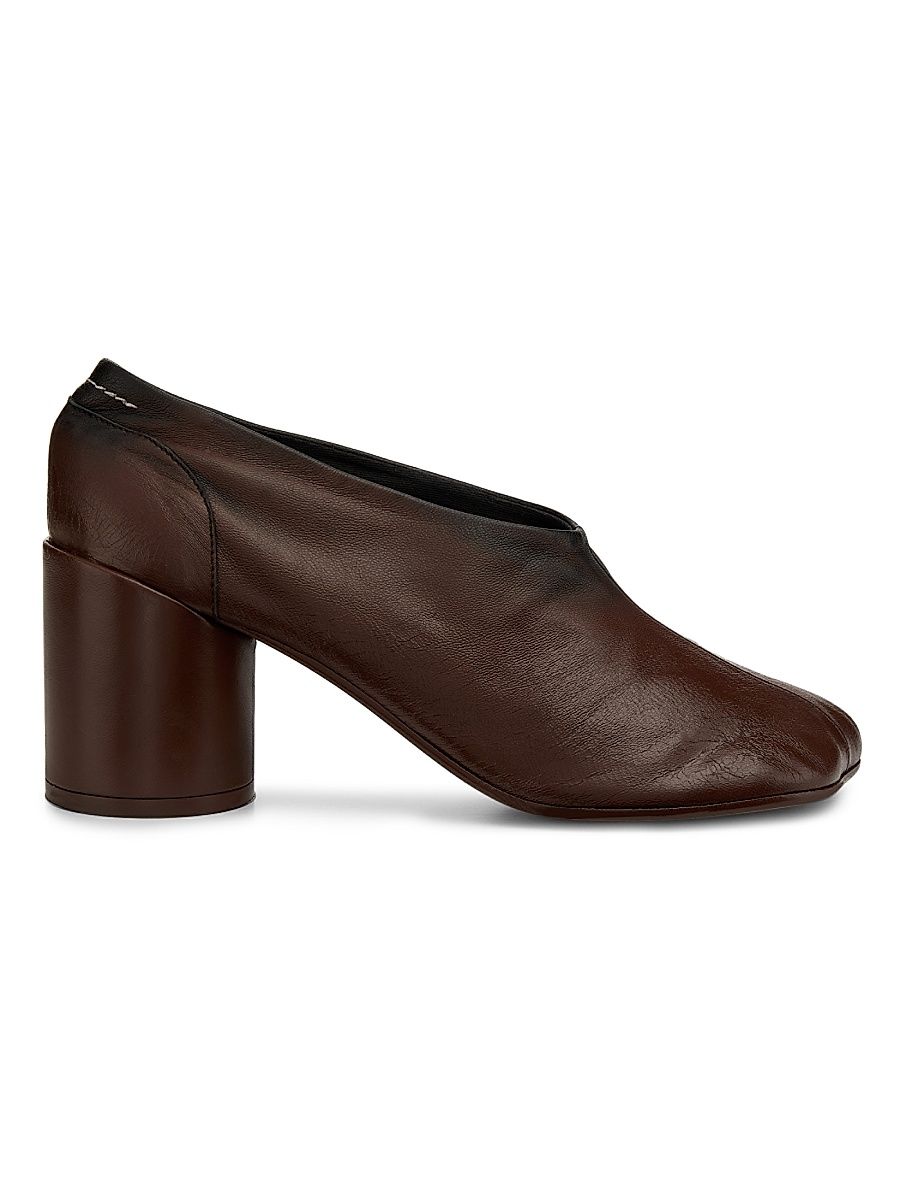 Women's Court 70MM Leather Pumps - Black Sable - Size 10.5