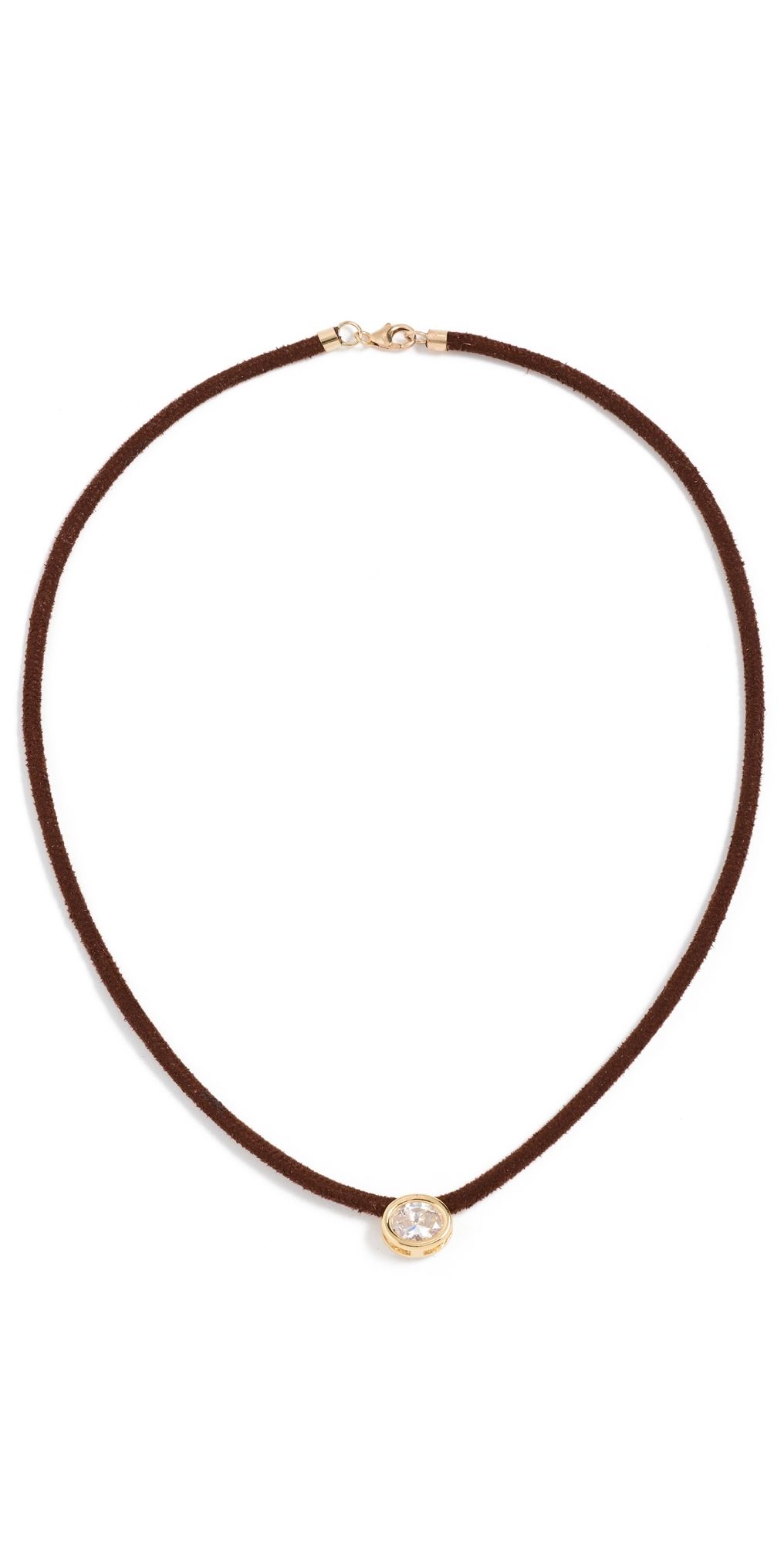 SHASHI Lasso Solitaire Necklace Brown/Gold One Size