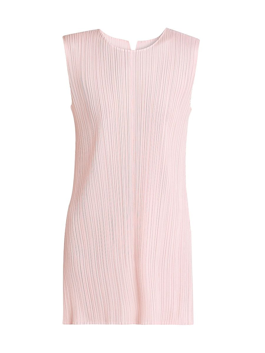 Women's Monthly Colors: March Plissé Tunic Top - Light Pink - Size Large