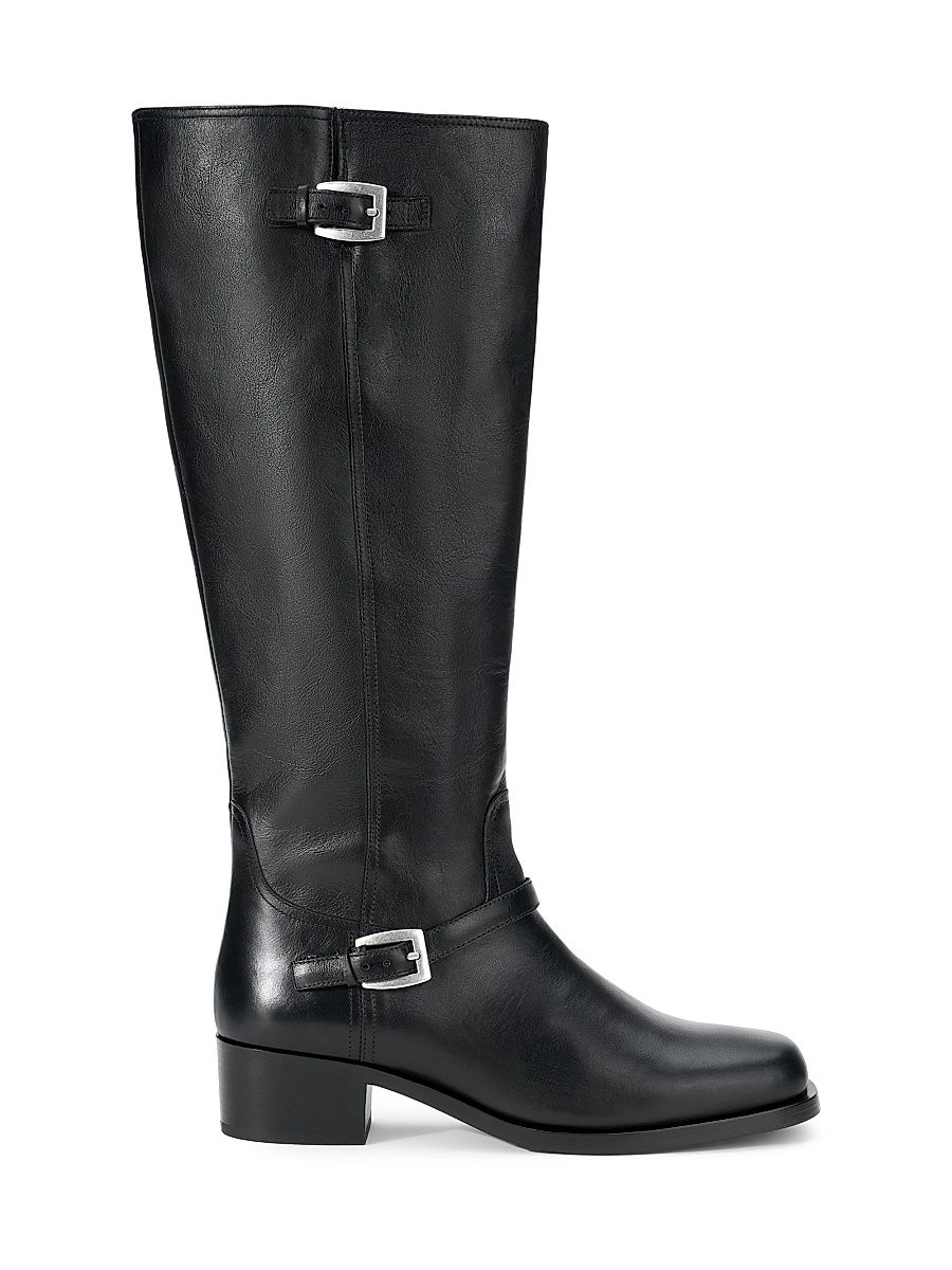 Women's Brooklyn 50MM Leather Knee-High Boots - Black - Size 5