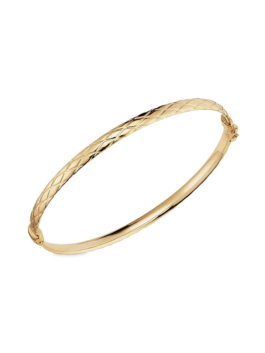 Women's 14K Yellow Gold Diamondback Bangle - Gold - Size 8