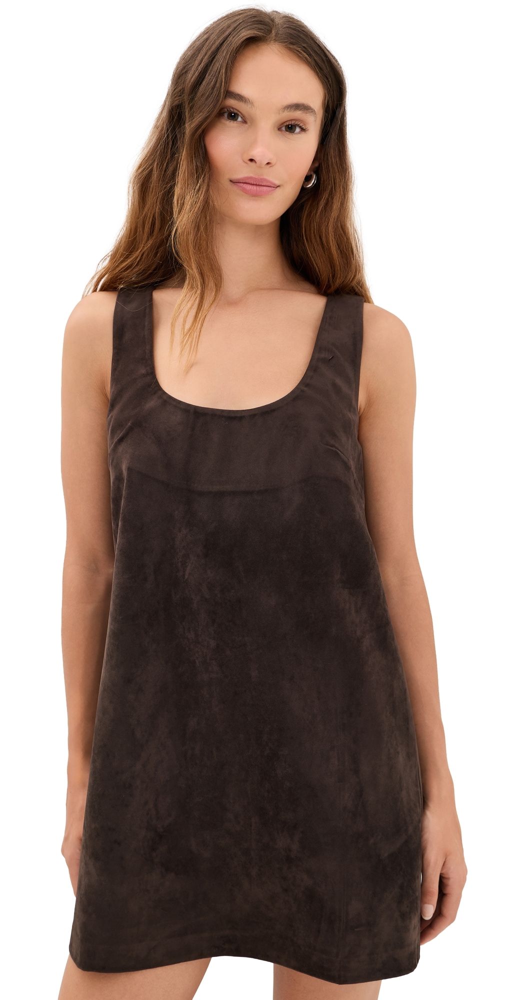 Joe's Jeans The Scoop Faux Suede Mini Dress Dark Chocolate L