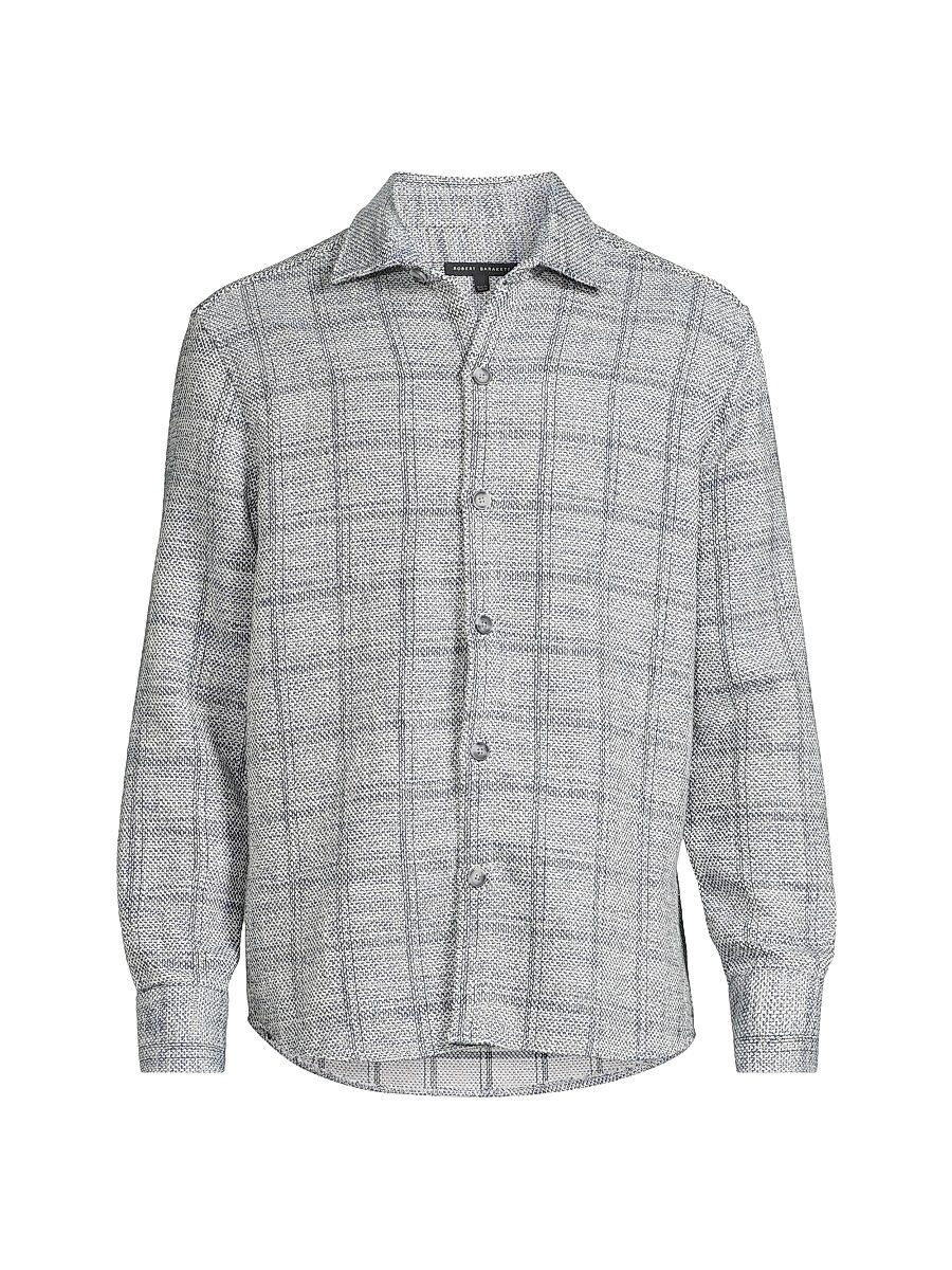 Men's Quinn Plaid Woven Overshirt - Grey - Size XXL
