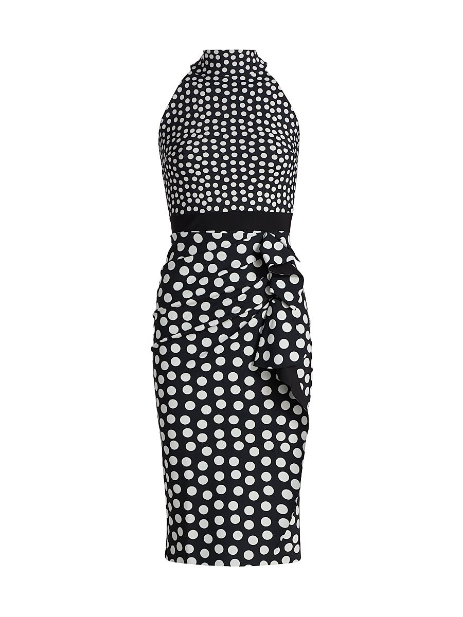 Women's Gudrum Polka Dot Sleeveless Midi-Dress - Bette Small Black - Size 2