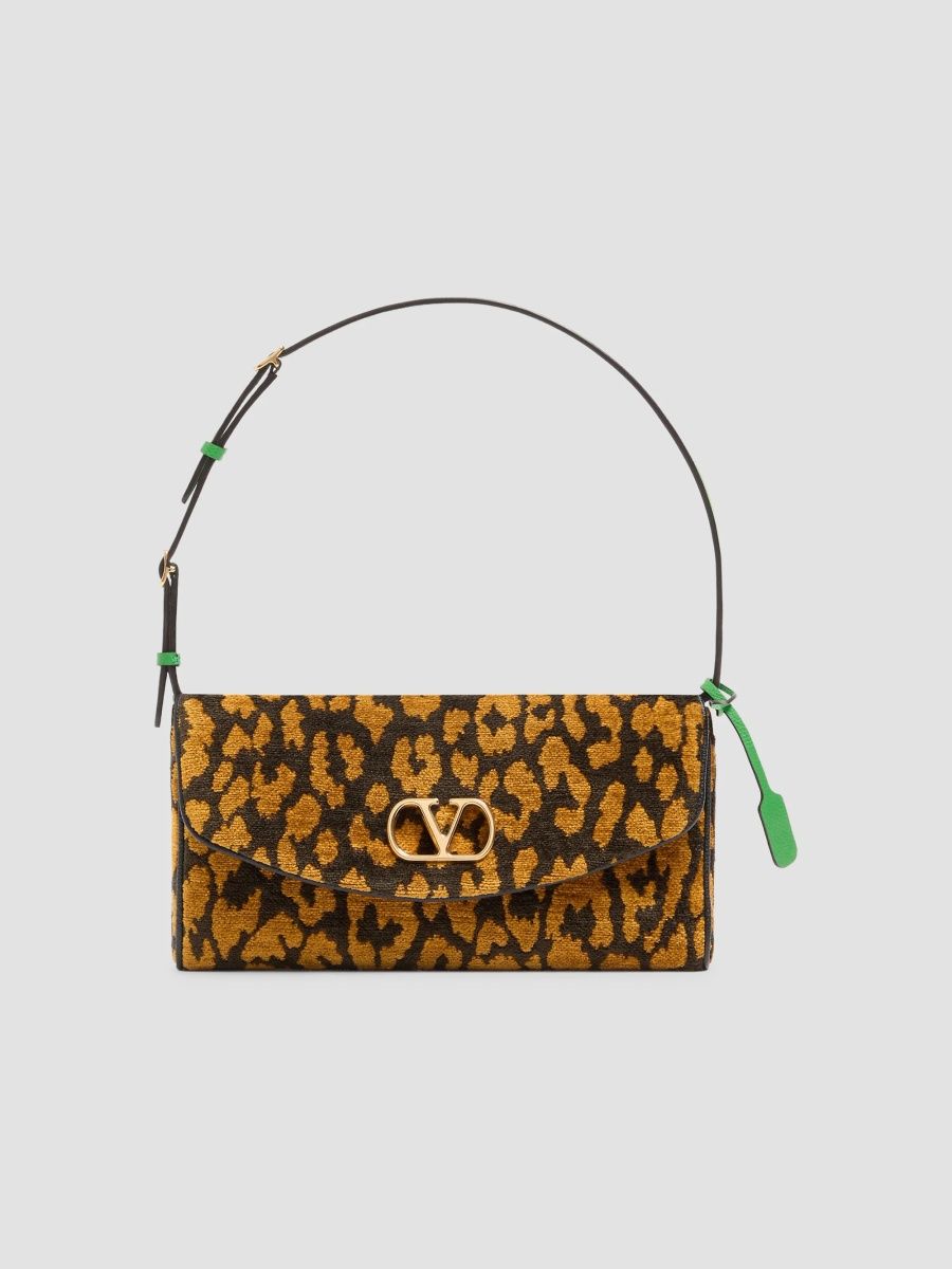 Valentino Women's Devain Small Shoulder Bag in Animalier Jacquard Fabric - Animal Print