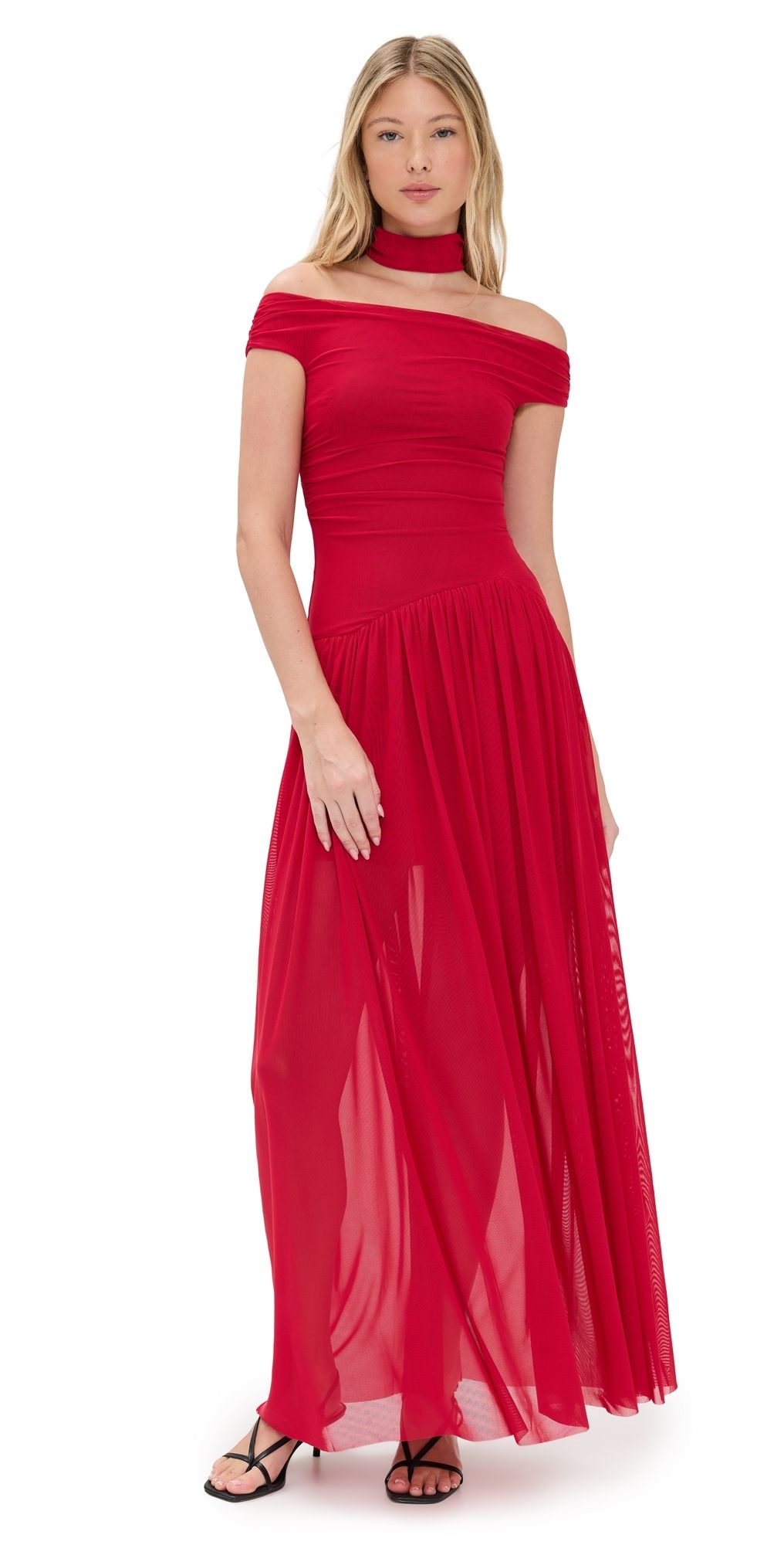 Bec + Bridge Deija Off Shoulder Maxi Dress Strawberry 8