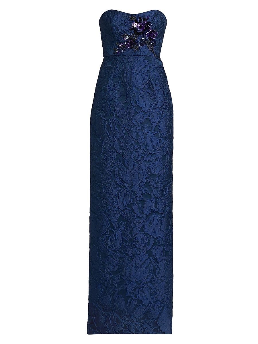 Women's Edie Lace Strapless Gown - Midnight - Size 14