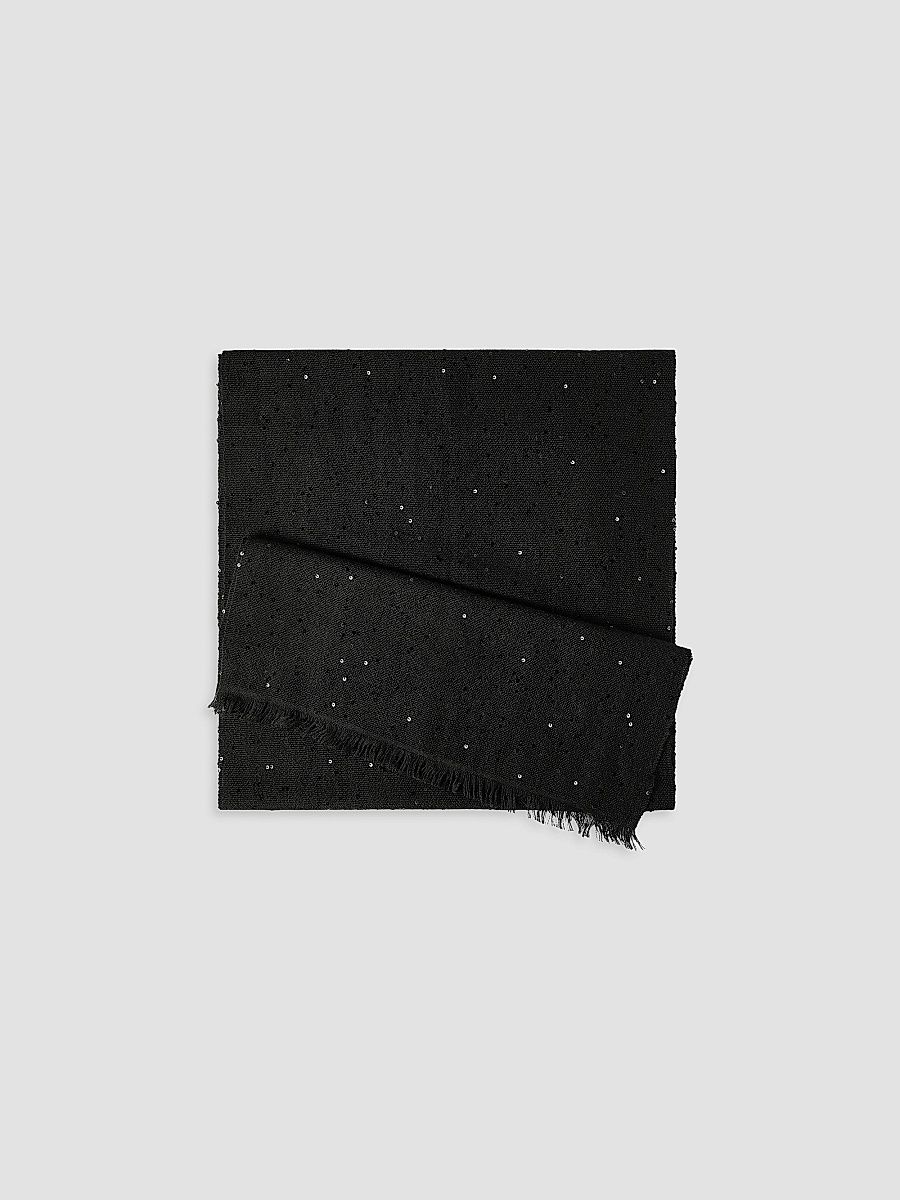 Brunello Cucinelli Women's Cashmere and Silk Diamond Yarn Scarf - Black