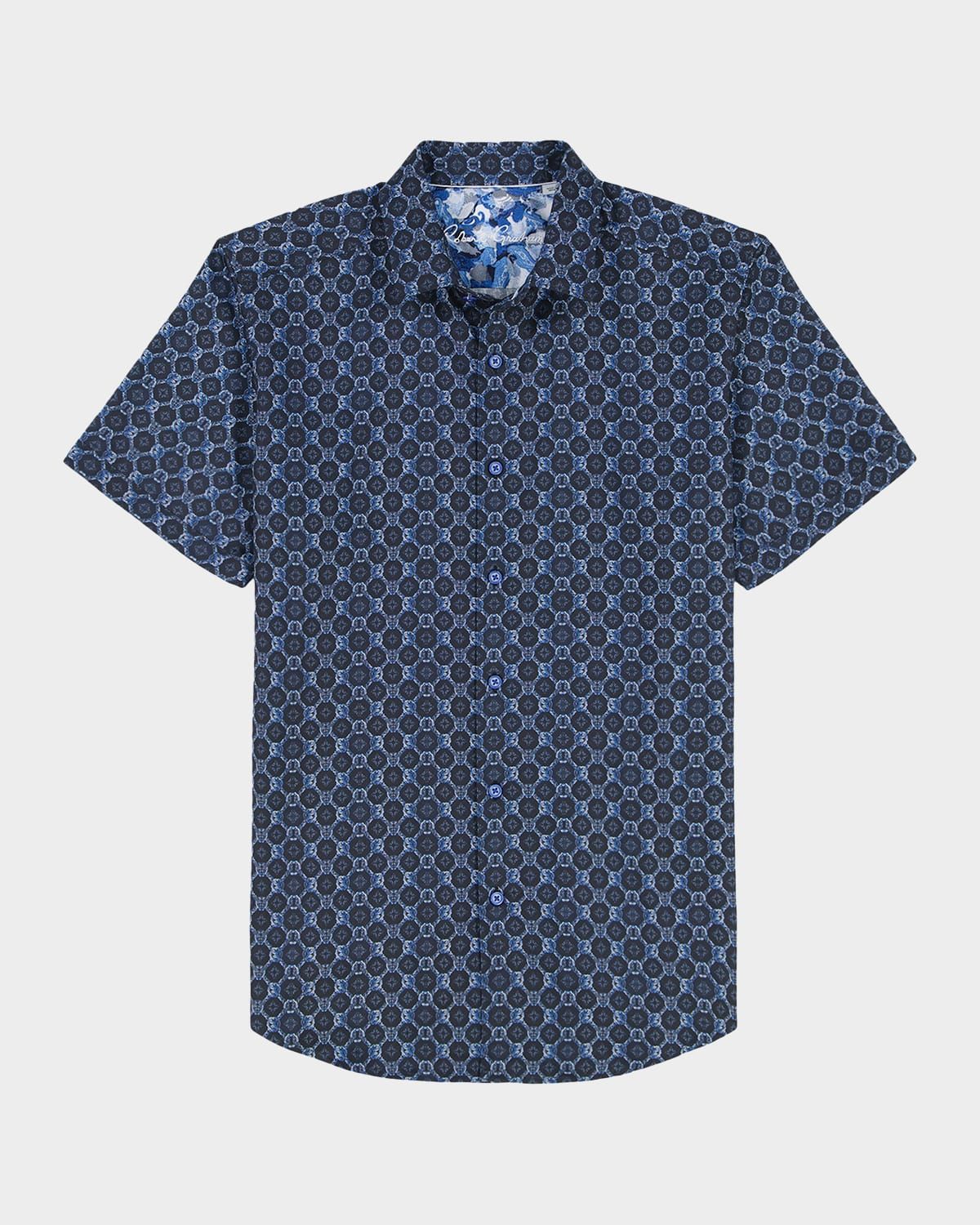 Men & apos;s Bramston Geometric Satin Short-Sleeve Shirt