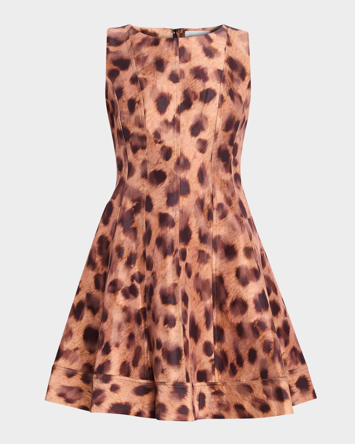 Poppy Leopard-Print Taffeta Mini Dress