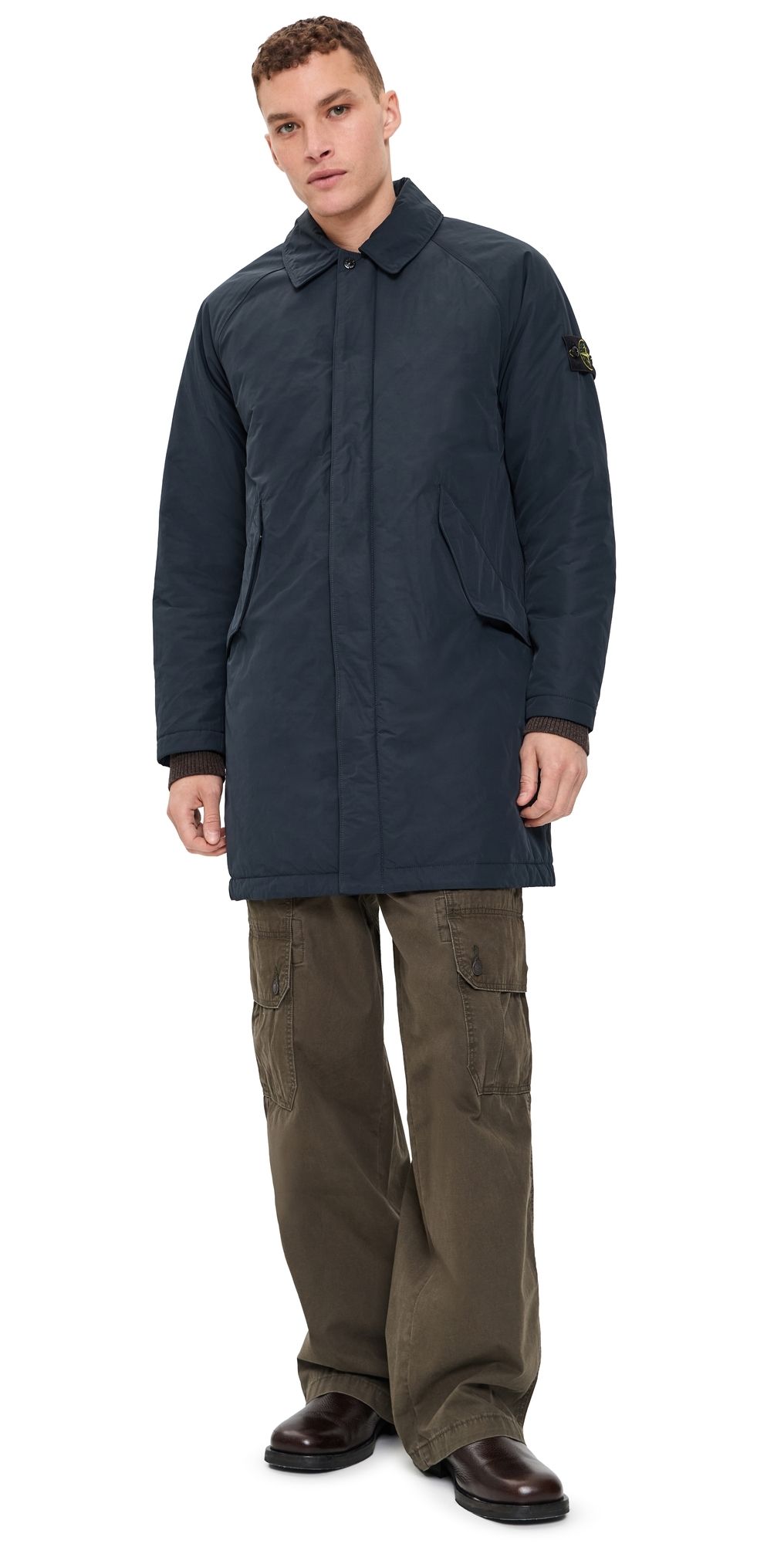 Stone Island Primaloft Long Coat Navy Blue M