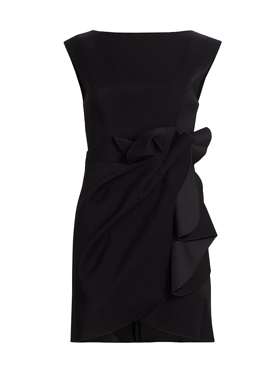 Women's Lamberton Wrap-Effect Minidress - Black - Size 12