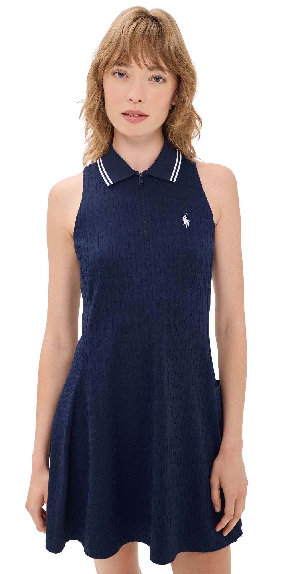 RLX Ralph Lauren Active Cable Knit Dress Refined Navy/Ceramic White Mlt XXL