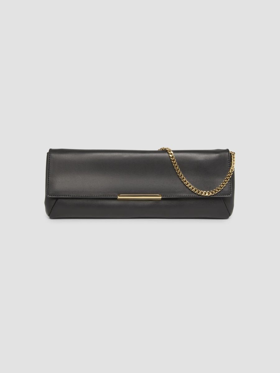Balmain Women's Small Leather Convertible Clutch - Black