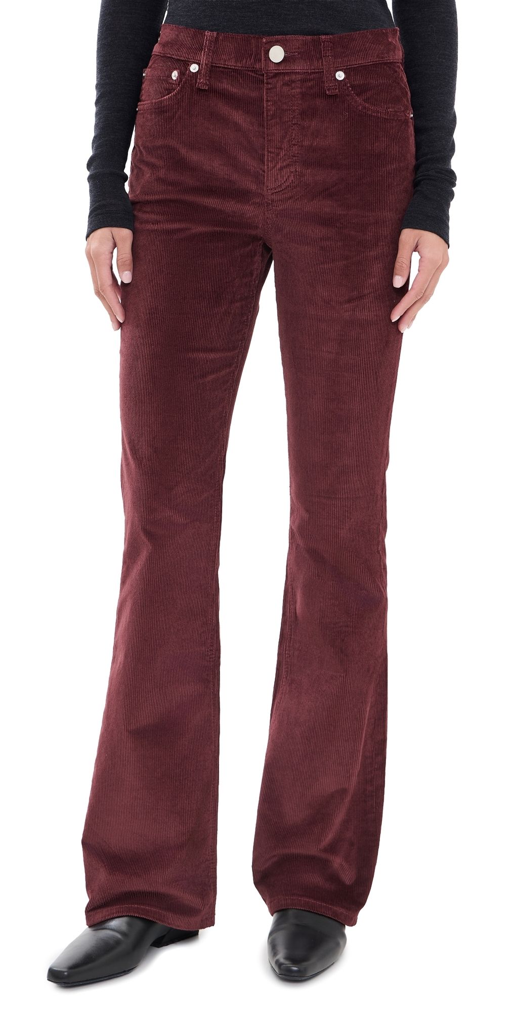 rag & bone Peyton Corduroy Mid Rise Pants Dkburgcord 29