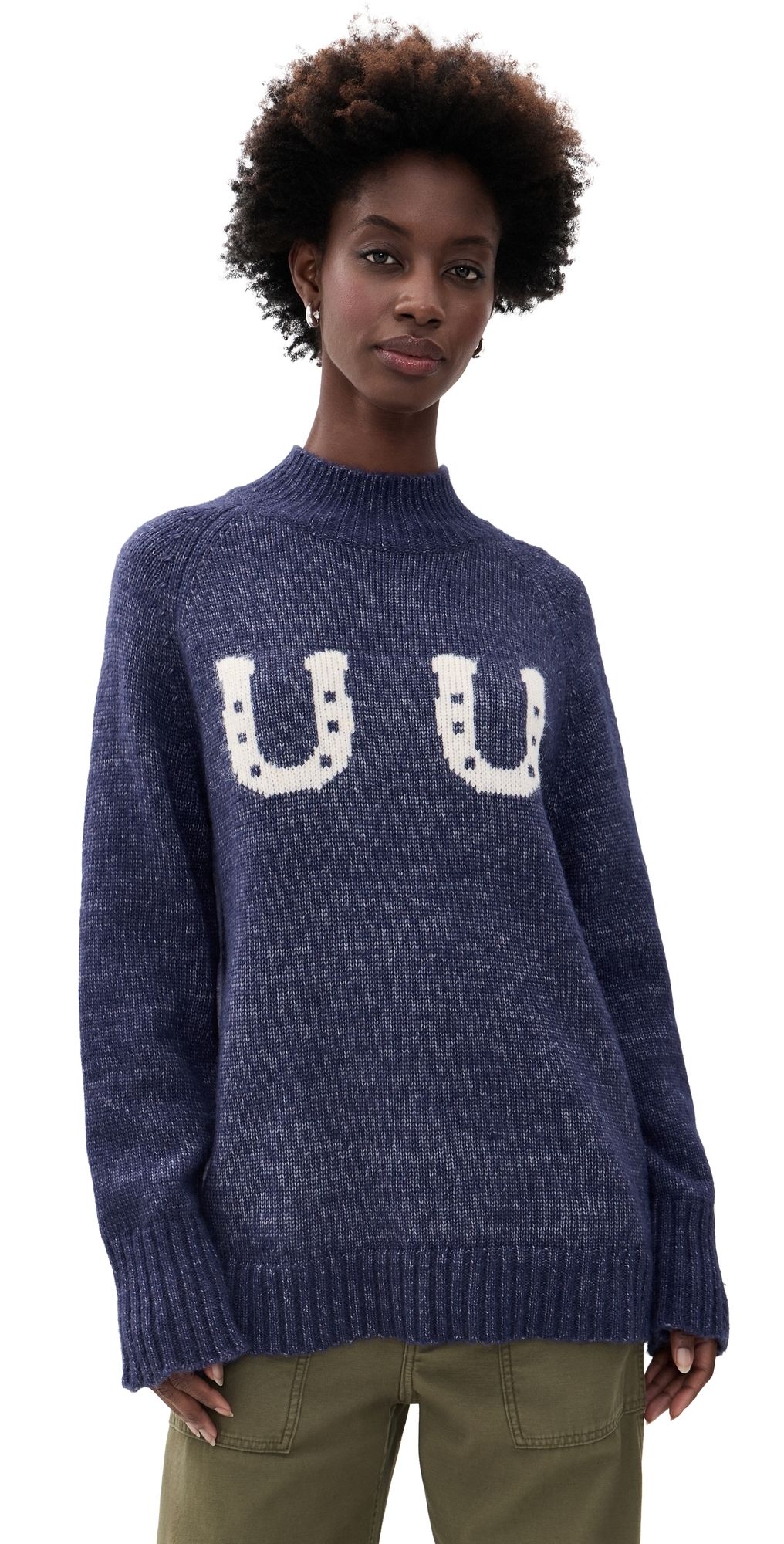 Lisa Says Gah Cory Turtleneck Pullover HORSESHOES M/L