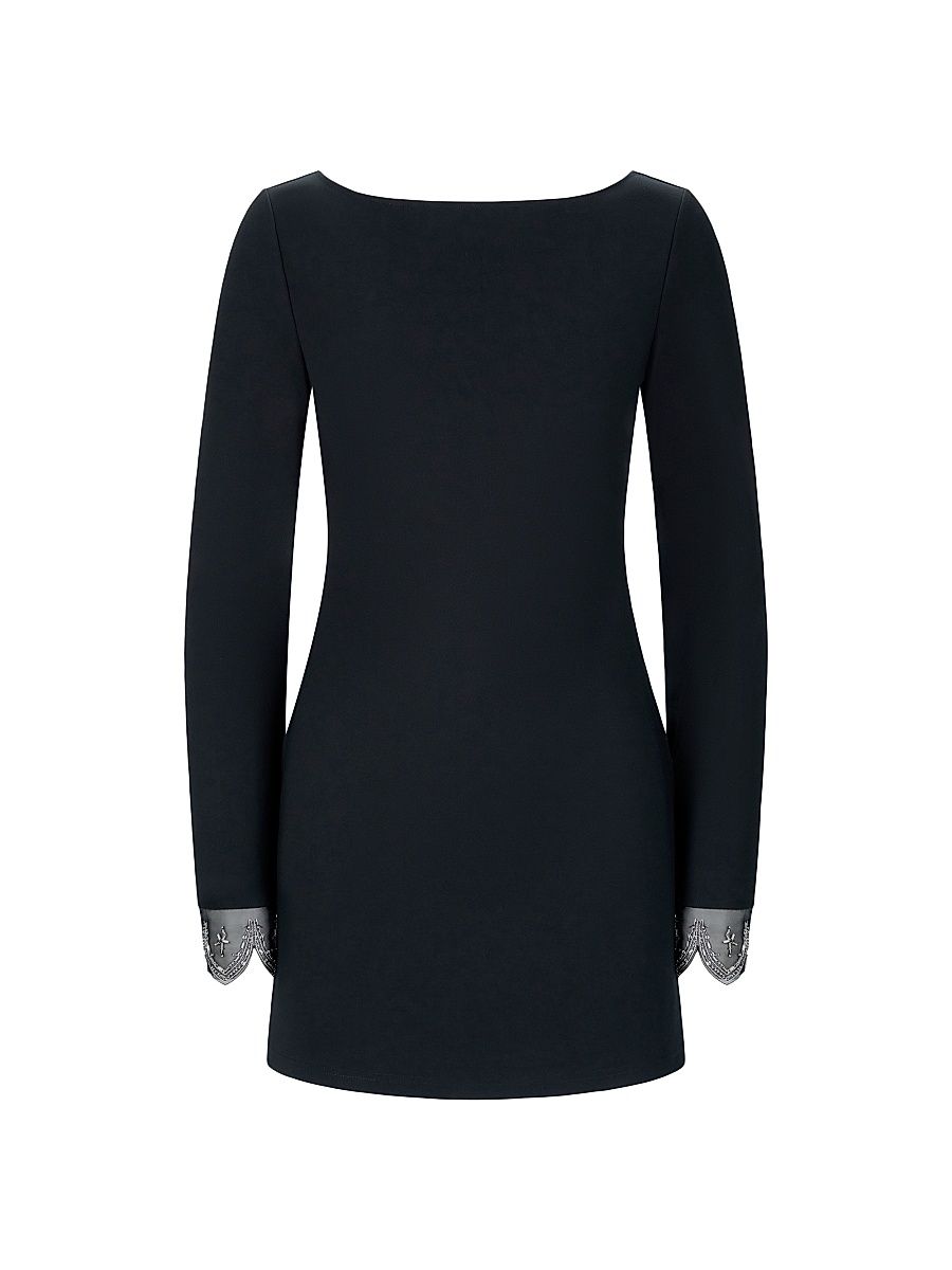 Women's Hunter Beaded-Cuff Minidress - Black - Size XL