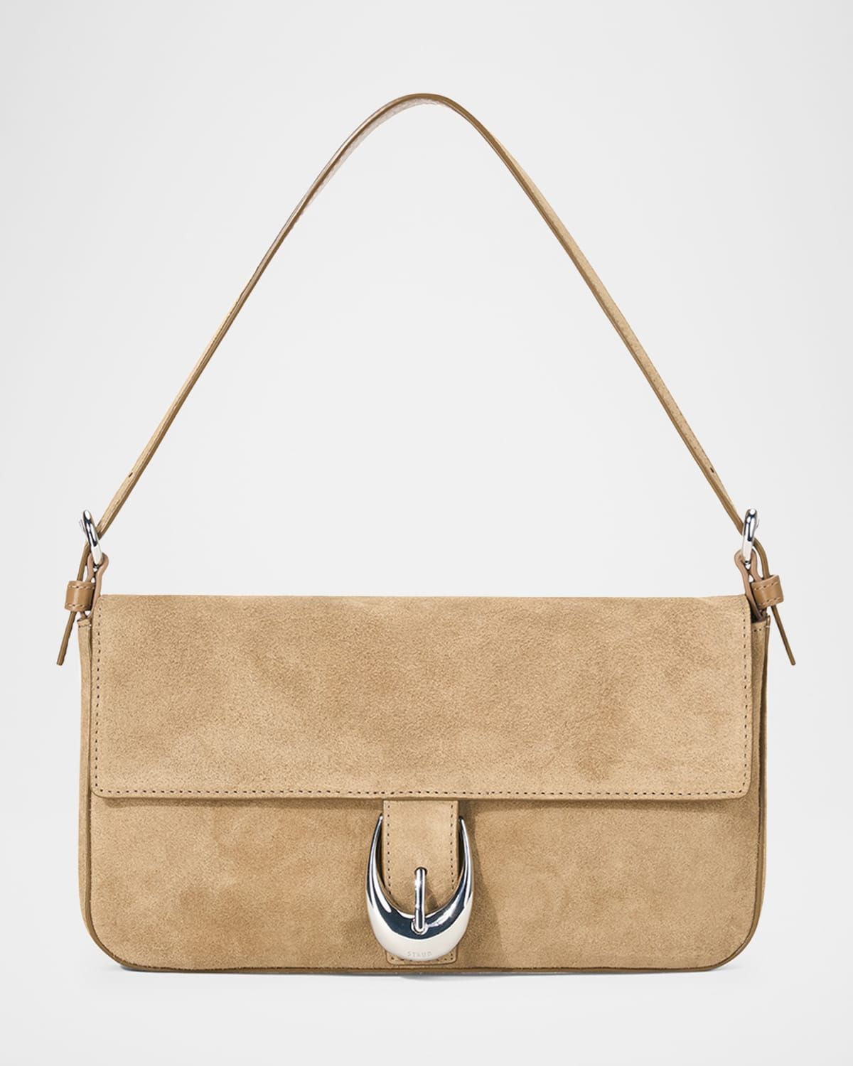 Harlow Buckle Suede Shoulder Bag