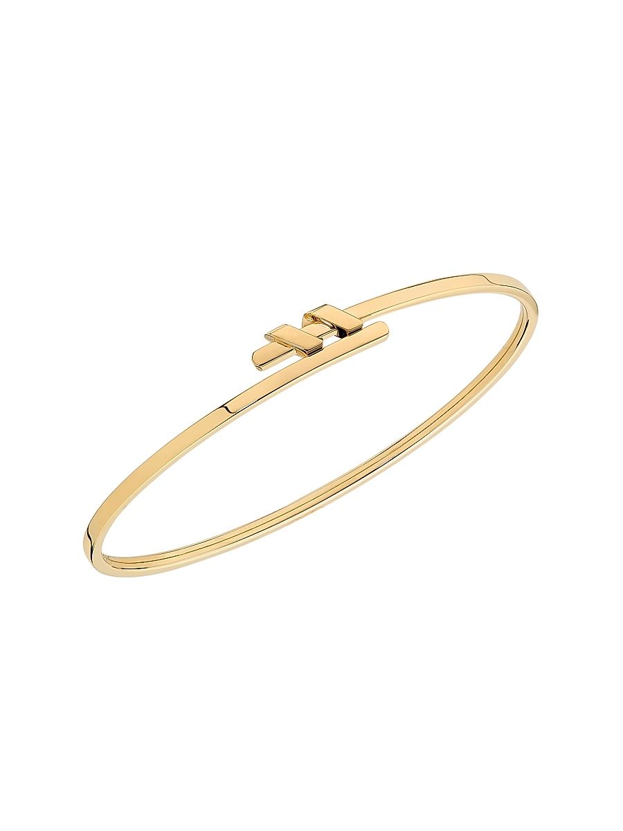 Women's Helix Torque Bangle 18K Yellow Gold - Yellow Gold - Size Medium