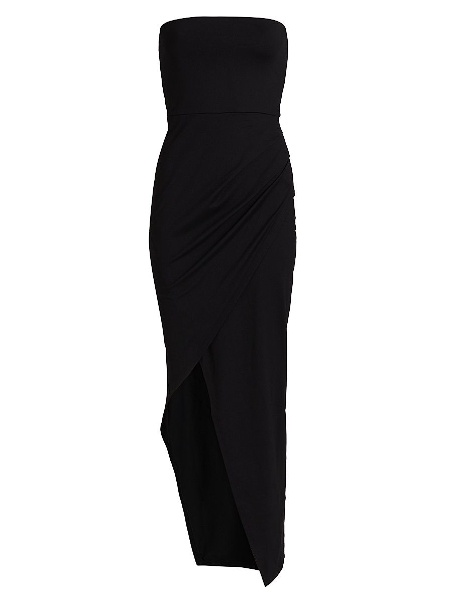 Women's Asymmetric Tube Dress - Black - Size Large