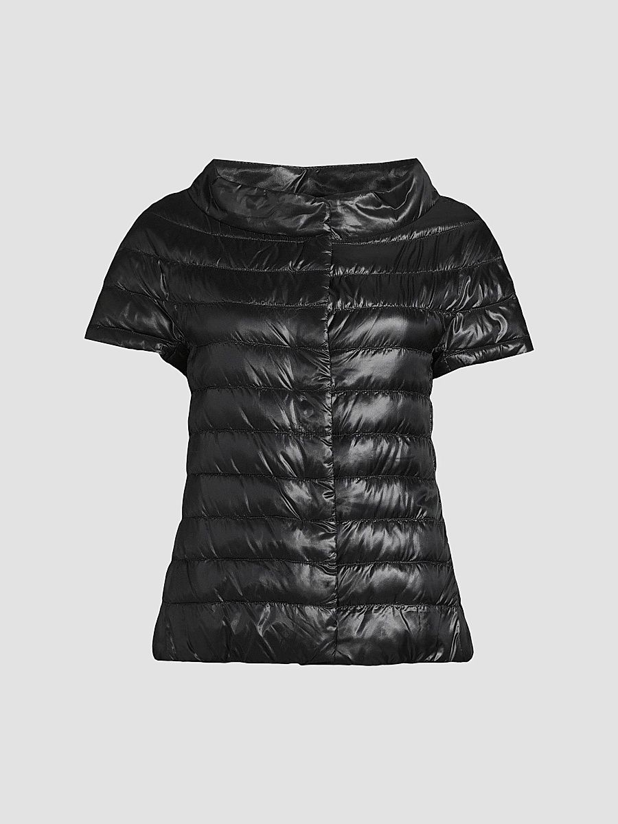 Herno Women's Iconico Emilia Cap-Sleeve Down Puffer Jacket - Black - Size 4