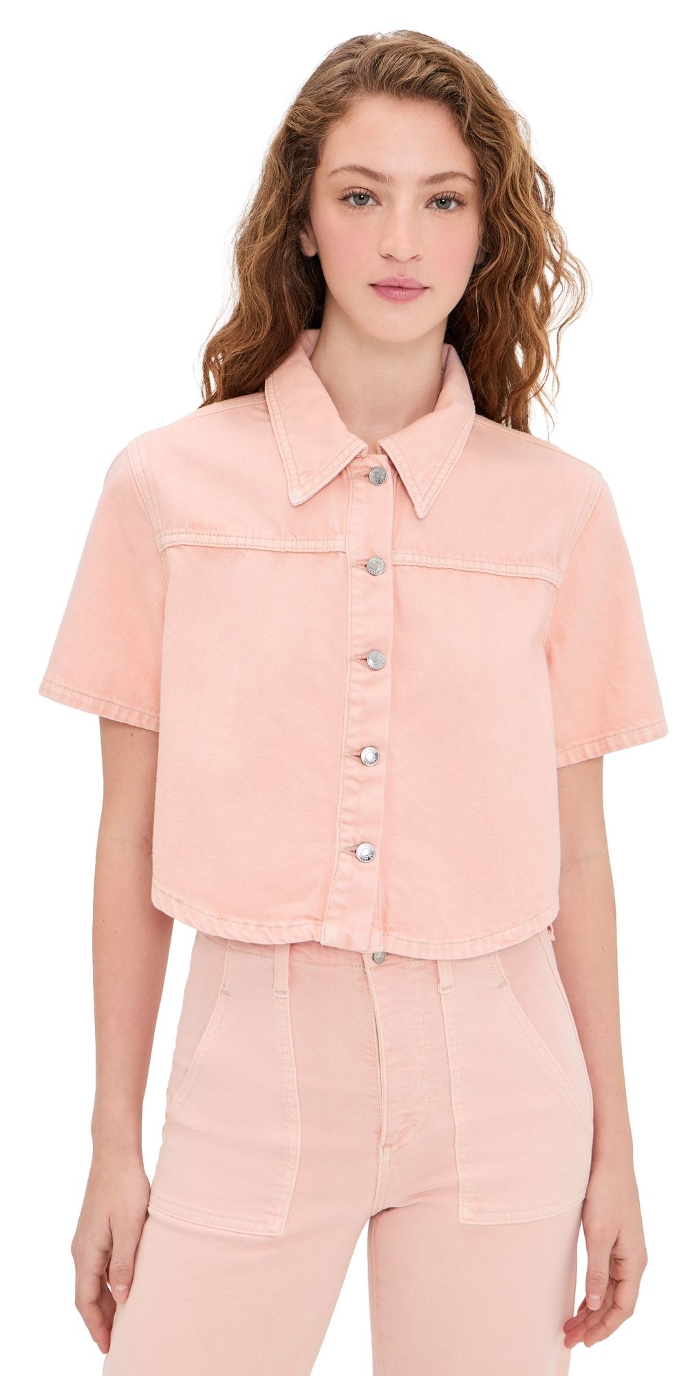 LE JEAN Short Sleeve Swing Shirt Peachy L