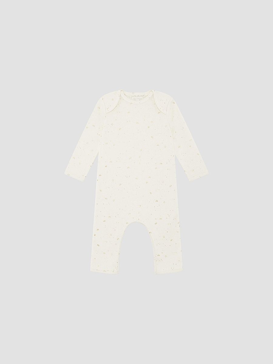 Marie-Chantal Unisex Baby's Brooklyn Star & Crown Coverall - Natural - Size 18 Months
