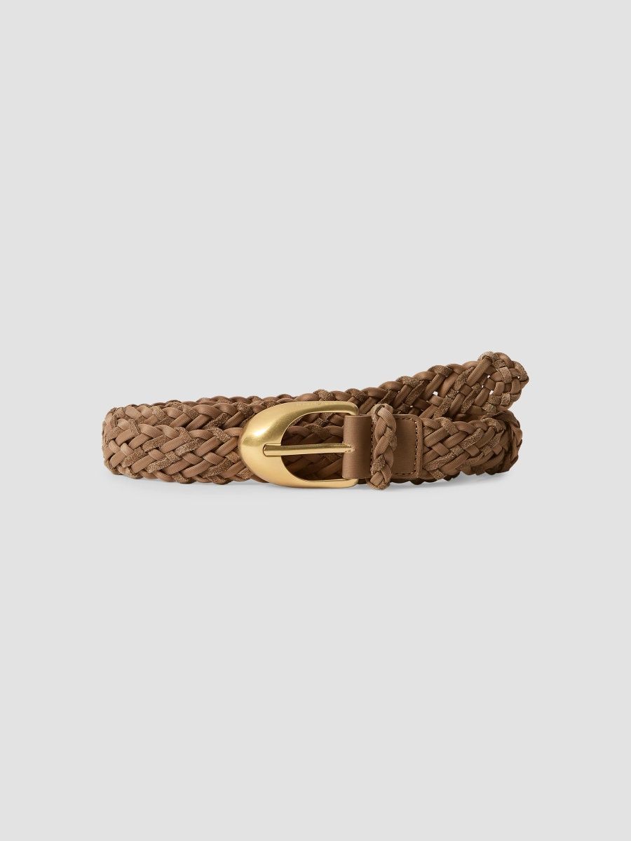 Naghedi Women's Sonora Striped Suede Woven Belt - Canyon