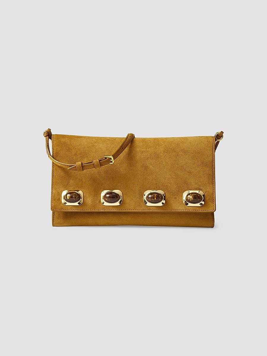 Veronica Beard Women's Edit Crystal-Embellished Suede Shoulder Bag - Acorn