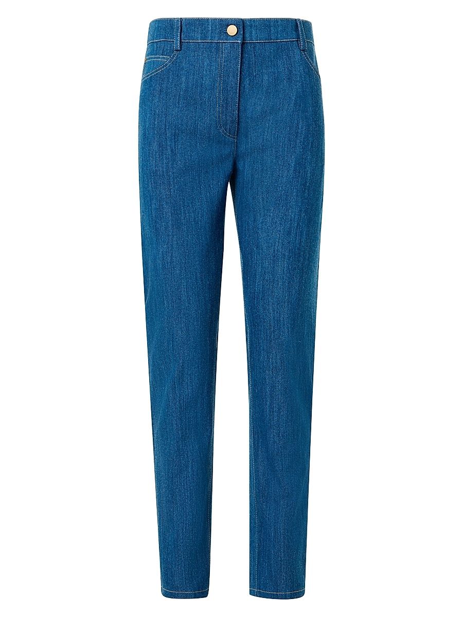 Women's Maru Low-Rise Straight Jeans - Medium Blue Denim - Size 18